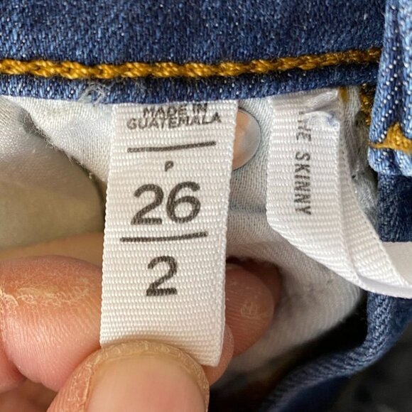 Loft Womens Jeans 26/2P High-Rise Skinny Stretch Blue Denim Dark Wash Casual - Picture 8 of 15